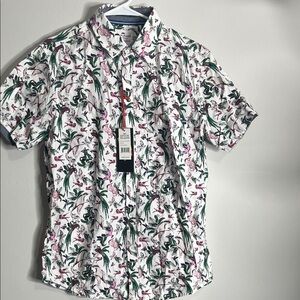 Tropical Print Casual Button-Down Shirt